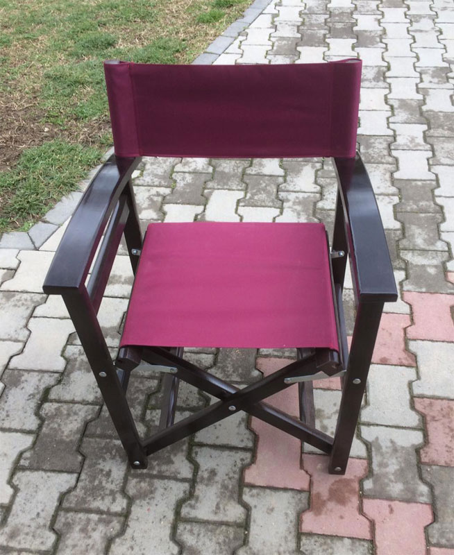 Director's chair with burgundy fabric