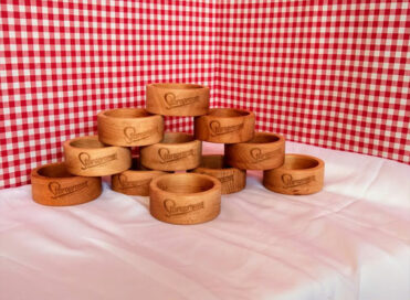 wooden sauce bowls