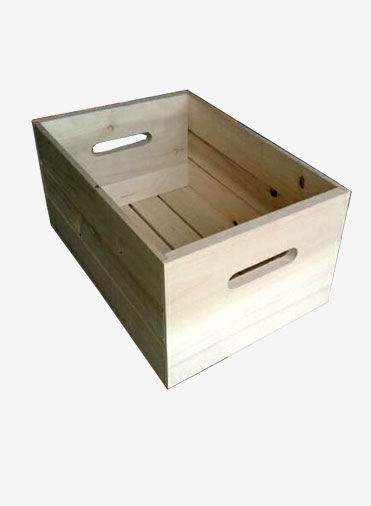 Three-row wooden crate