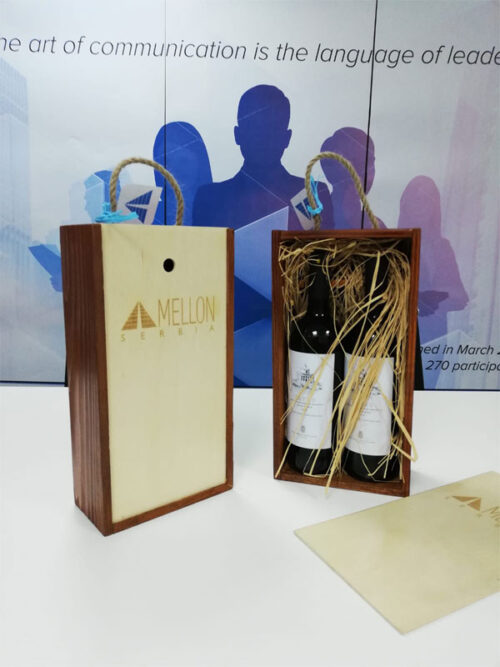 Drvena kutija za 2 vinske boce