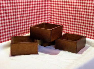 Wooden boxes without lids