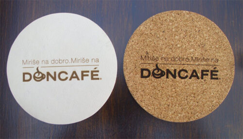 Coasters for pots made of cork and eco-leather