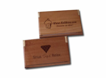 Wooden business card holder